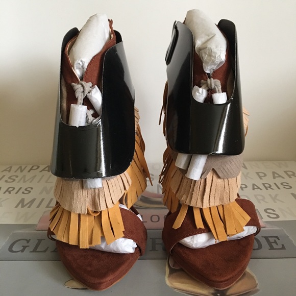 Zara Tri-colour Fringe Sandals - Picture 5 of 7